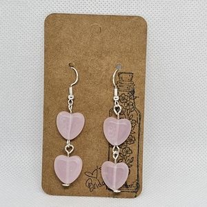 Handmade by me sterling silver dangle heart earrings